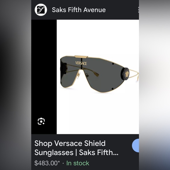 Versace Accessories - Authentic Versace Shield Style Sunglasses. ATHENT⭐️C Black with Gold Logo Accent
